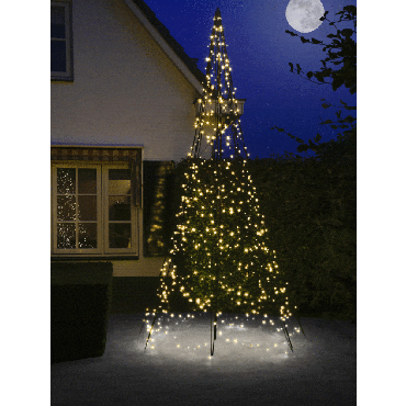 Fairybell 4 meter - Vlaggenmast Kerstboom - 640 LED Lampjes - Twinkel - Warm Wit
Fairybell® 400CM-Warm wit-Twinkle