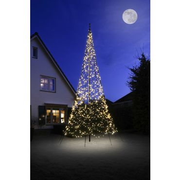 Fairybell 6 meter - Vlaggenmast Kerstboom - 2000 LED Lampjes - Warm wit