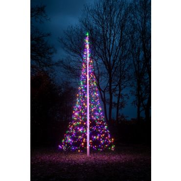 Fairybell 6 meter - Vlaggenmast Kerstboom - 1200 LED Lampjes - Multicolor